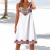 Women's Cotton And Linen Dresses Summer Short Sleeve Comfy Travel Beach Dress Wear Trendy Spring Vacation Clothes