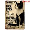 Inspirational Black Cat Metal Tin Sign Vintage Home Decor Wall Art with English Phrase Perfect Gift for Cat Lovers and Deco
