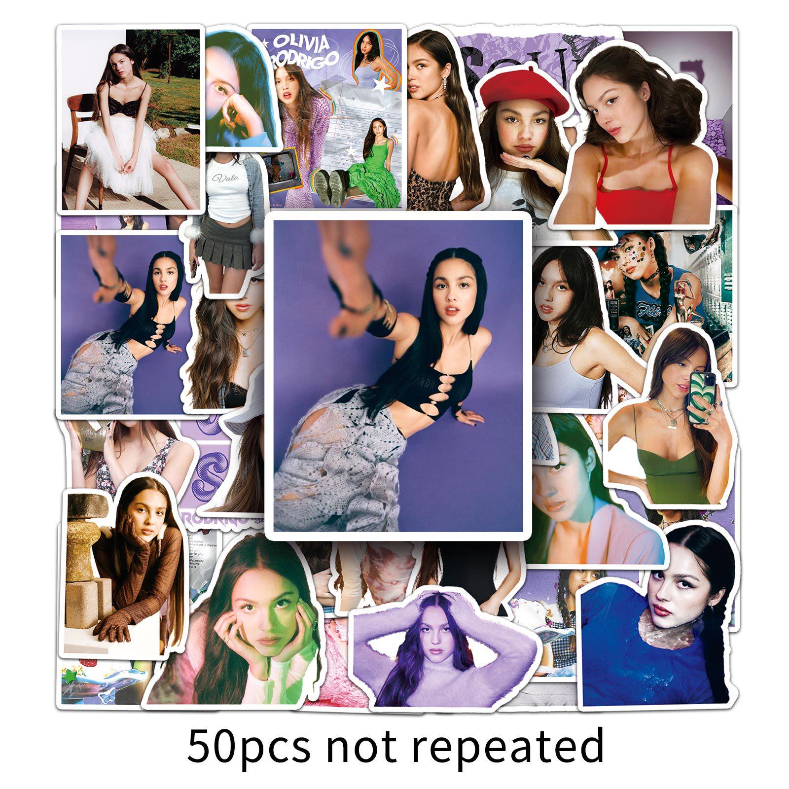 50 Personalized Olivia Rodrigo Star Suitcase Stickers