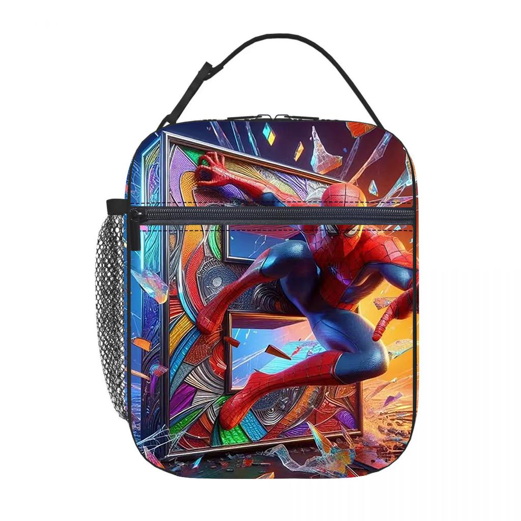 Spider-Man Cartoon Anime Lunch Bento Bag Children'S Fully Printed 3D Digital Insulation Bag Portable Outdoor Picnic Bag