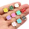 20pcs 18x12mm Enamel Clover Charms Pendant Alloy Metal DIY Jewelry Making Accessories Findingsn  for Bracelet Earrings Necklace
