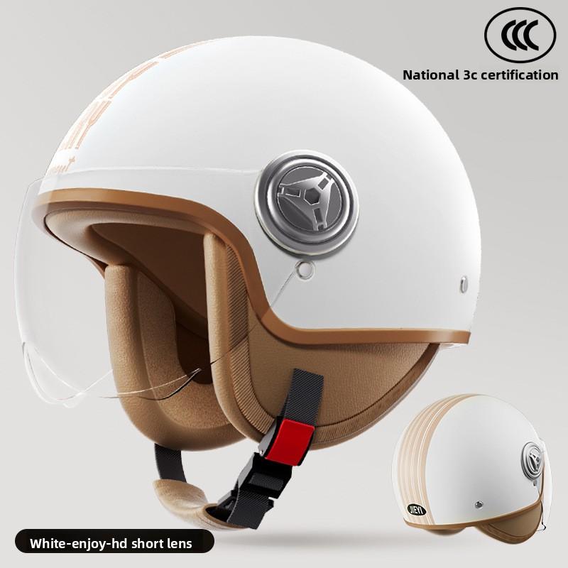 Winter Battery Car Motorcycle Retro Hard Hat Half Helmet Full Helmet Electric Vehicle Certified Helmet Men and Women