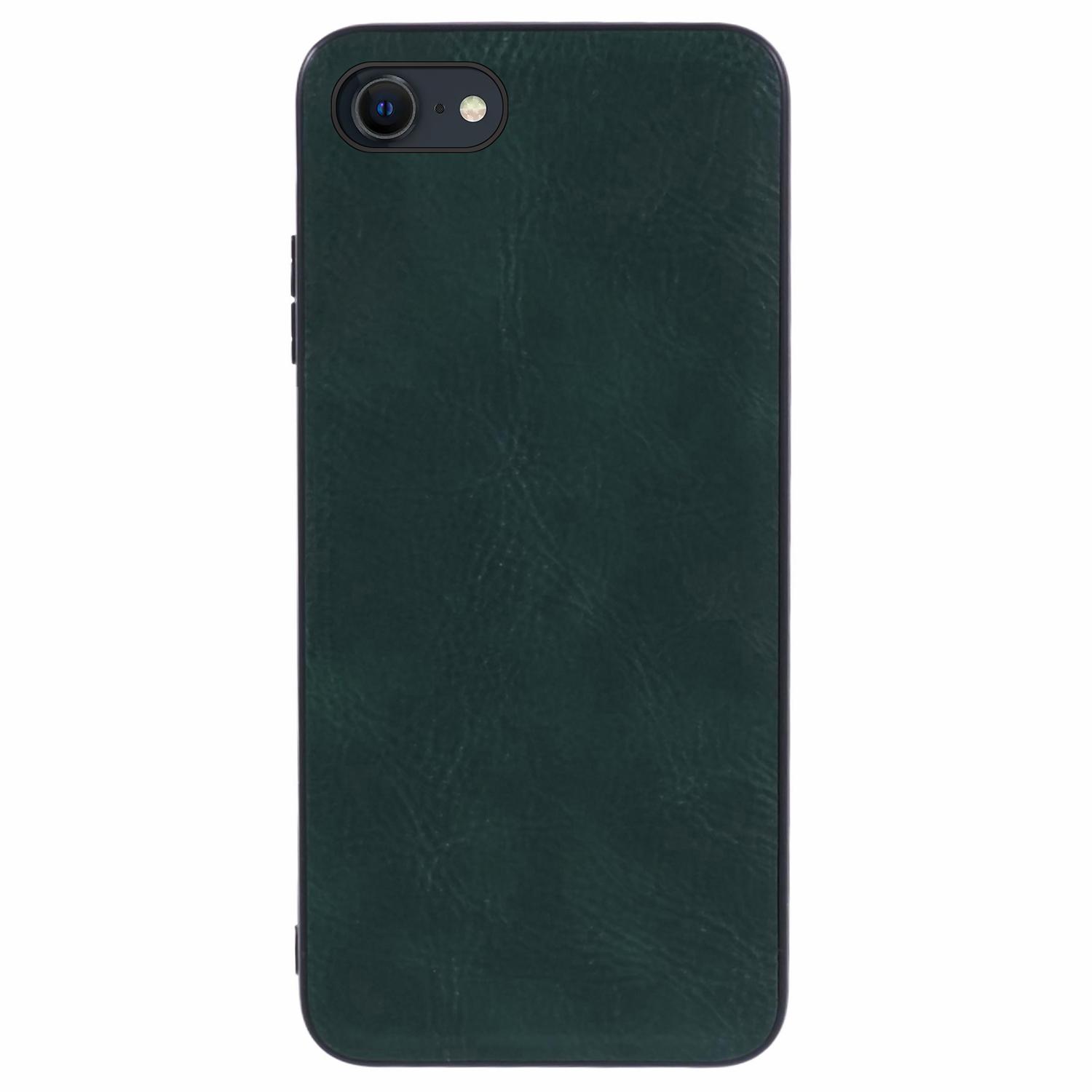 

For iPhone 16e Case PU Leather Coated PC+TPU Retro Phone Cover Green