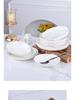 Ceramic Gold Rim Bone China Tableware Set - Microwave Safe Deep Plate, Rice Bowl for Home and Hotel Use.