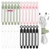 M-10pcsSilicone Cable Ties,Cord Organizer,Cable Straps,Reusable Cord Ties,Travel Cable Organizer ,Cute Elastic Tie, Wire Ties