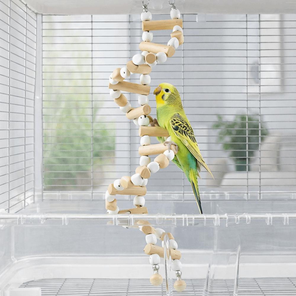 Wooden Parrots Perches Toys Sturdy Exercise Playstand Chew Toys Bird Cage Swing  Bird Training