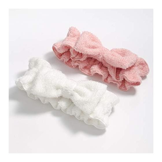 Soft Hair Band Set for Face Wash and Makeup, 2 Pcs Bath Headband