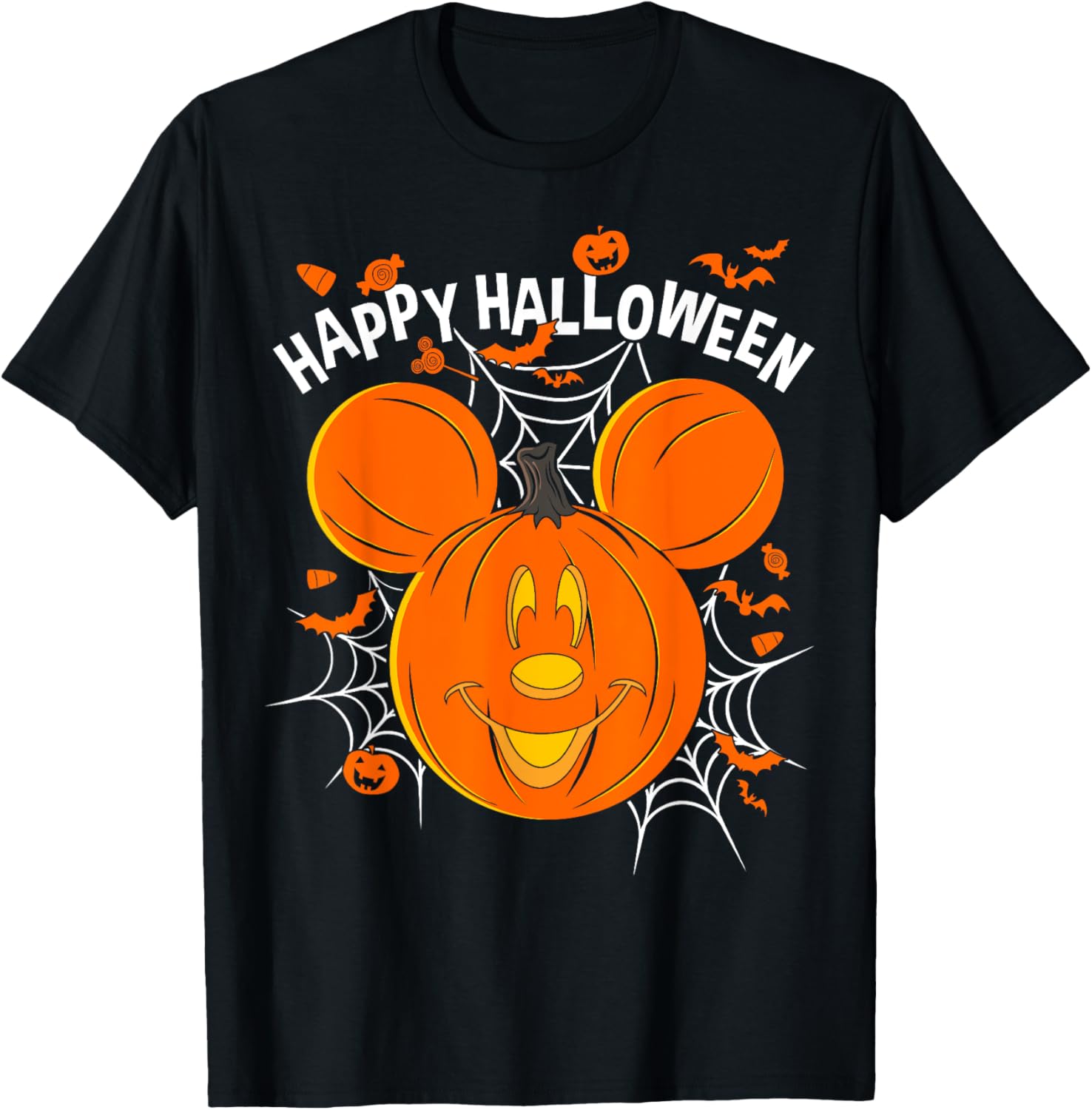 Disney Mickey & Friends Mickey Pumpkin Happy Halloween Fashion Casual T-Shirt S-4XL Four Seasons XXXXL