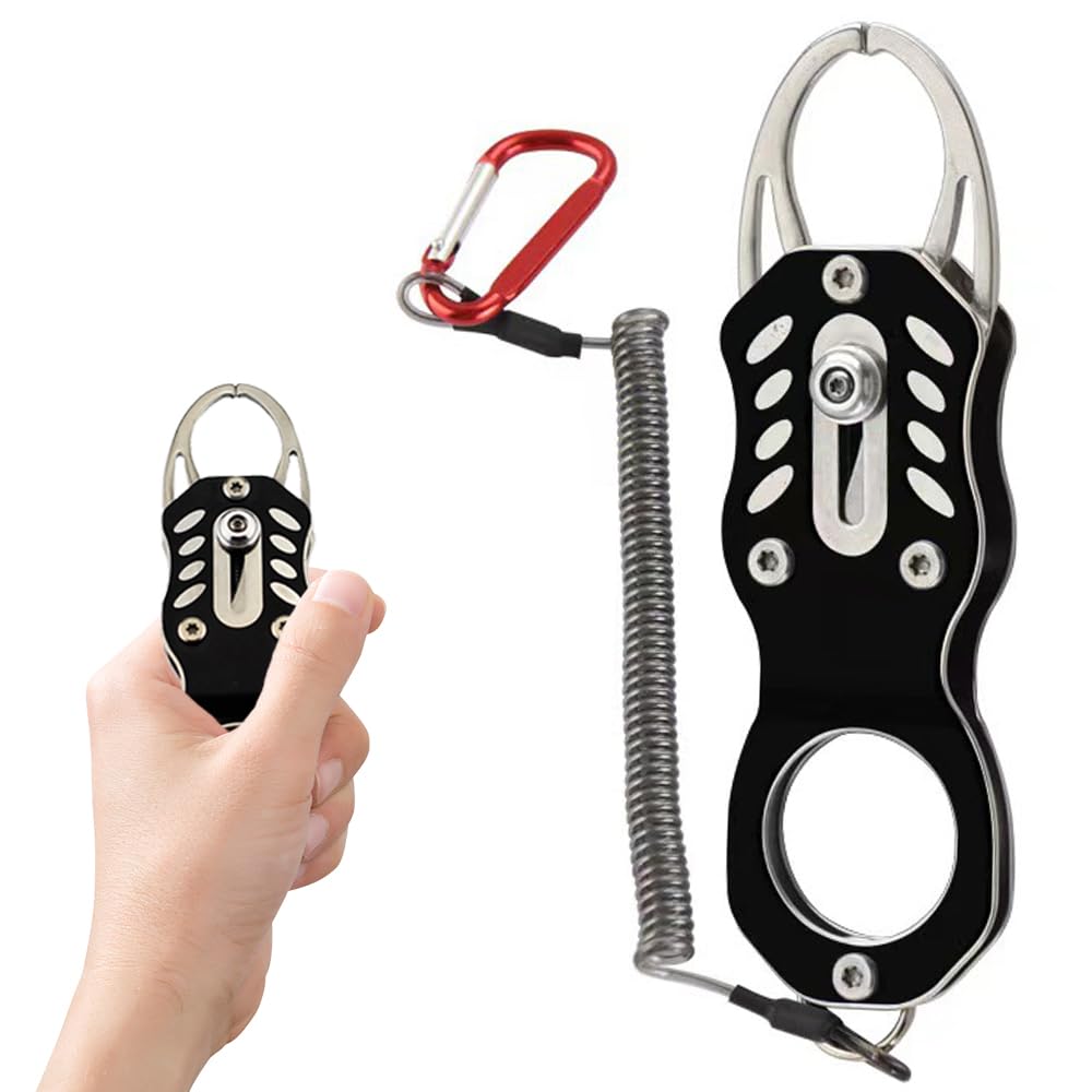 Small Fish Grip, Fish Catcher, Mini Fish Catcher, Fishing Grip, for Salt and Pond Fishing, Ultra-Lightweight, Stainless Steel, Rust-Resistant,