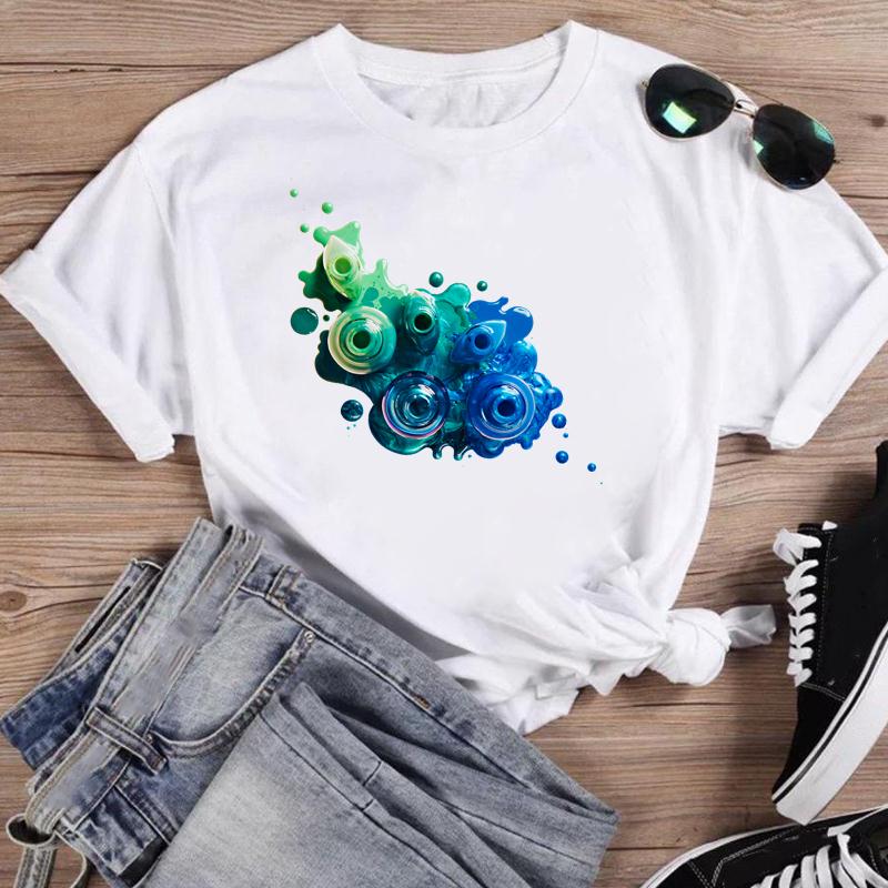 Women Lip Watercolor Sexy Lip Sweet Print T Shirt Female Graphic Top Short Sleeve Fashion  Summer Tshirts Casual Tee T-Shirt