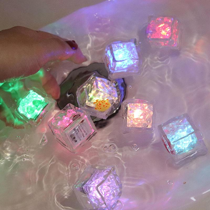 Waterproof Led Ice Cubes Multi Color Flashing Glow In The Dark Light Up For Bar Club Drinking Party Decoration