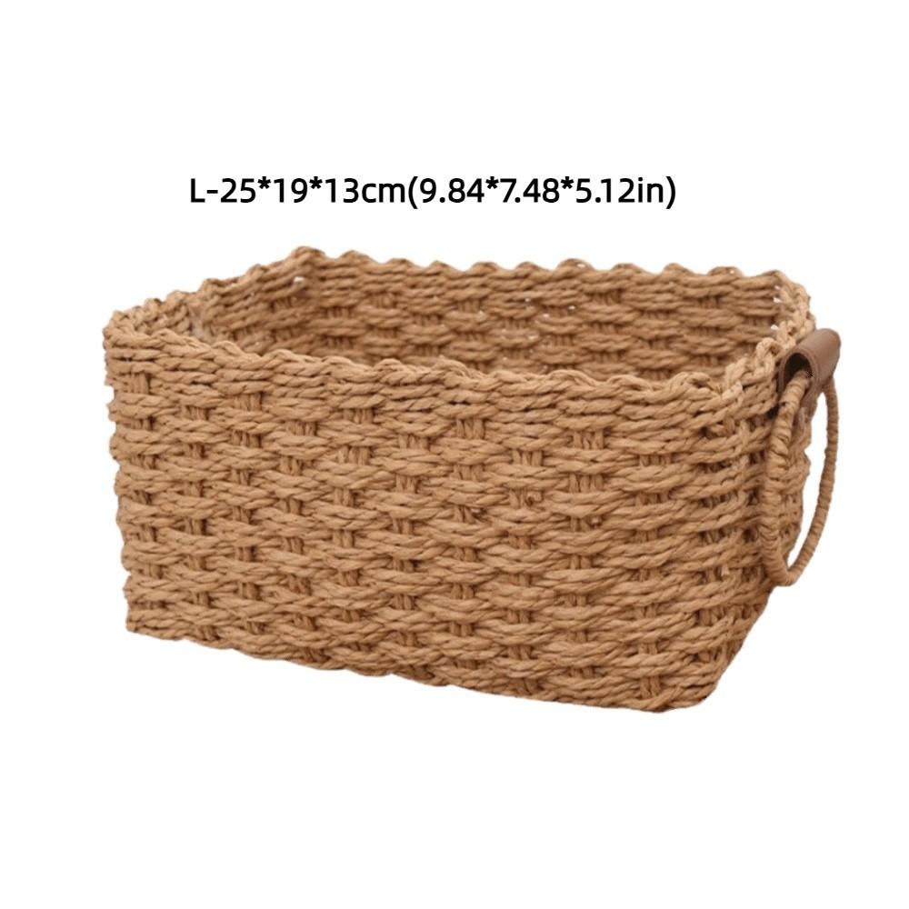 Woven Cosmetics Storage Basket Handmade Decorative Snacks Storage Containers Simple Multi-functional Paper Rope Basket