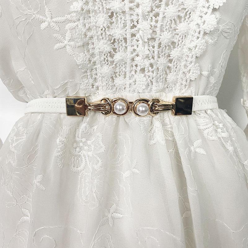 Retro PU Leather Ruched Skinny Waist Belt, Women's Fashion Accessory for Dress or Sweater, Versatile Elastic Stretch Waistband