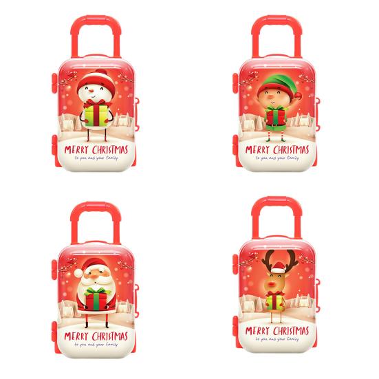 

Великолепный реалистичный вид, усиливающий атмосферу, привлекательный яркий кукольный домик, миниатюрный рождественский чемодан для модели дома A