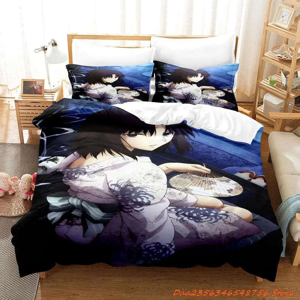 Kara No Kyoukai Bedding Set Cartoon Anime Three-piece Set Adult Kid Bedroom Duvetcover Sets 3D Kawaii Letto Matrimoniale