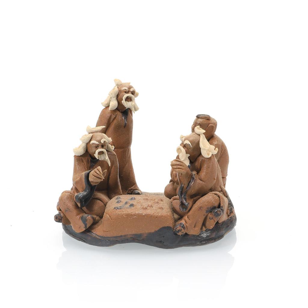 Decorative Ceramic Old Man Figure for Fish Tank Bonsai and Micro Landscape