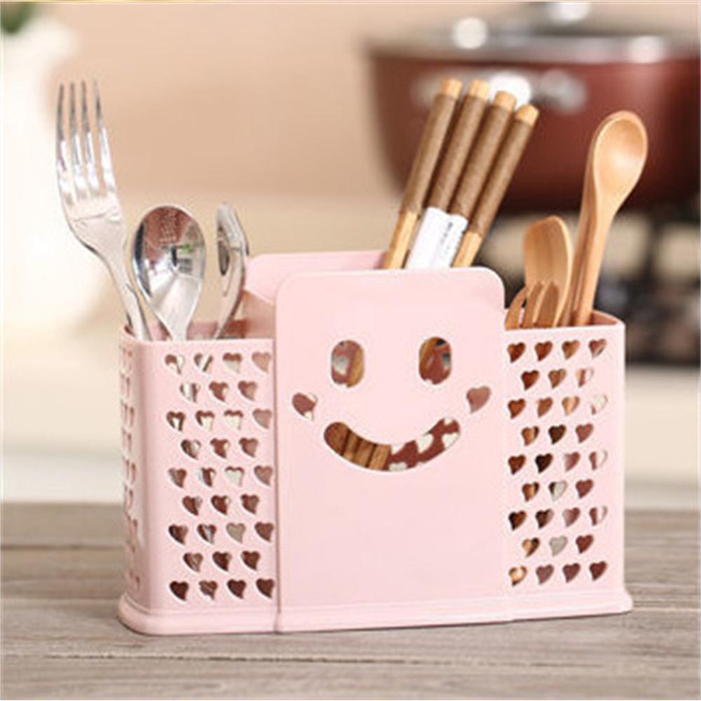 

1/2/4PCS Kitchen Draining Rack Cage Cutlery Chopsticks Spoon Holder Storage Box Plastic
