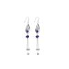 Purple Diamond Leaf Long Fringed Earrings Women's Fashion Korean Version Versatile Earrings Mori Ethnic Style Earrings