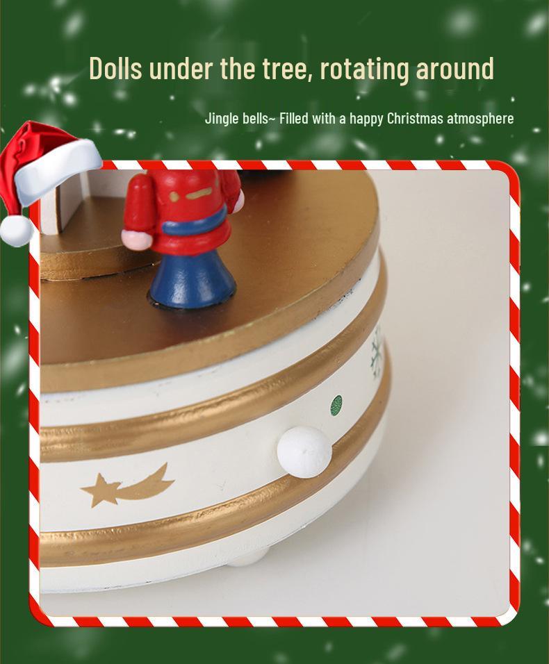 Hölzerne Weihnachtsbaum-Spieluhr-Dekoration für DIY-Fensterdekorationen