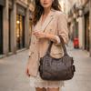 Borsa a Spalla Hobo da Donna Vintage in Morbida Pelle PU Grande Capacità Tasche Multi-Zip Borsa a Mano Tracolla Staccabile Casual Quotidiana da Viaggio Borsa Tote a Tracolla