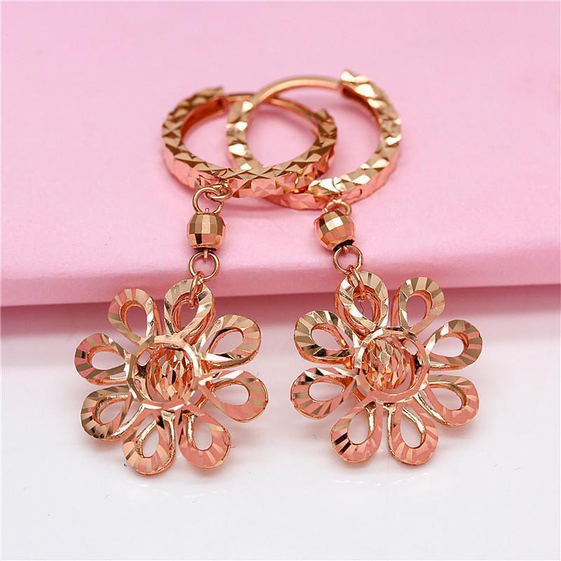 Purple Gold Rice Bead Five-Pointed Star Earrings Women S Fashion Trend Personality Temperament Rose Gold Plated Earrings