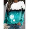 Dandelion Sweatshirt Cute Cat Flower 3D Printed Women's Casual Fashion Hooded Sweatshirt Long Sleeved Women's Pullover Top Women's Clothing