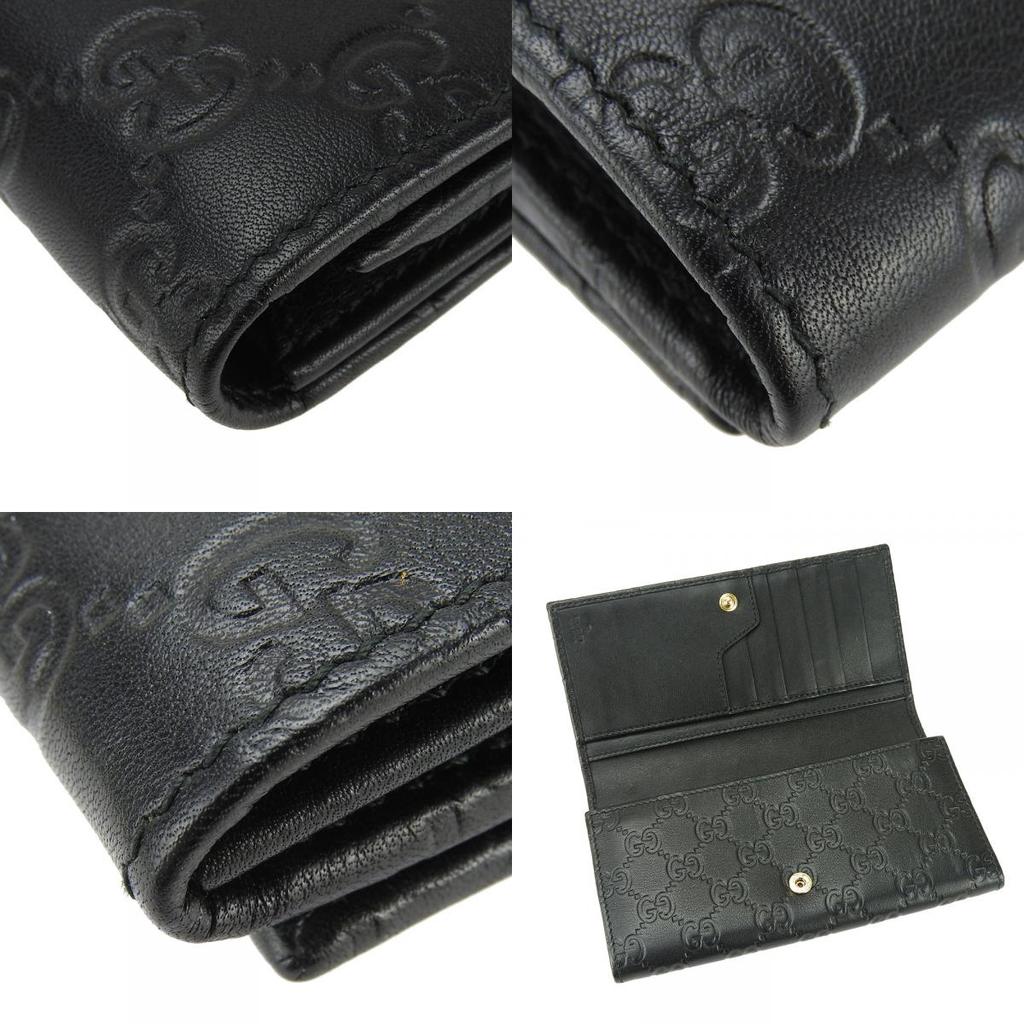 Gebrauchte GUCCI Geldbörse 244946 Guccisima Sima Leder schwarz schwarz Alltagsgebrauch