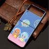 Z Flip 3 Case For Samsung Galaxy Z Flip 3 5G Black Hard Luxury Phone Cover Fall Prevention Fashion PC Shell Cute Pokemon EEvee
