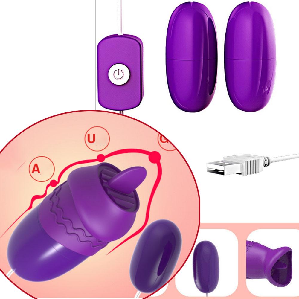 Double Tongue Vibrator Jump Eggs Liping Clitoris Stimulator USB Power Adult Product Sex Toys For Women Vagina Masturbation