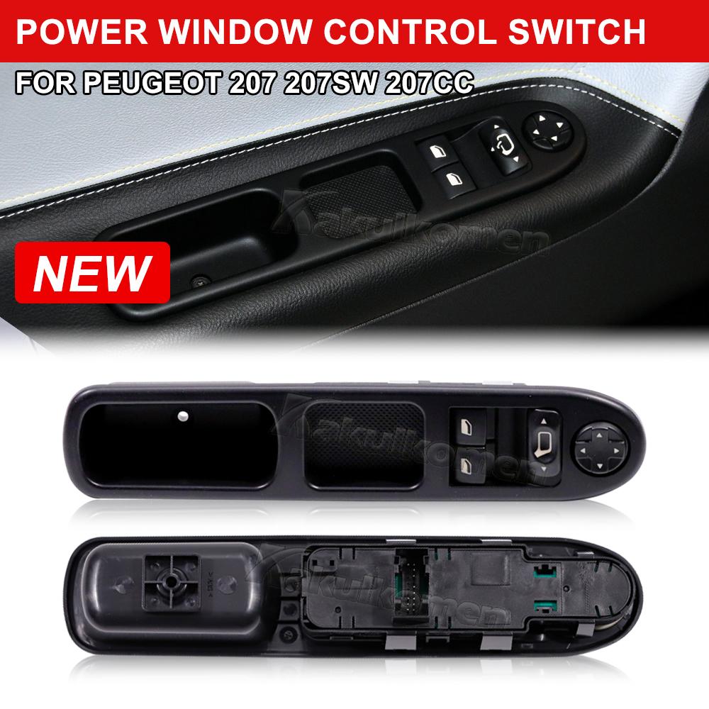 Master Power Window Switch Lifter Control Button With Manual Folding For Peugeot 207 207SW 207CC 6554.QA 6554QA 9654859677 чёрный