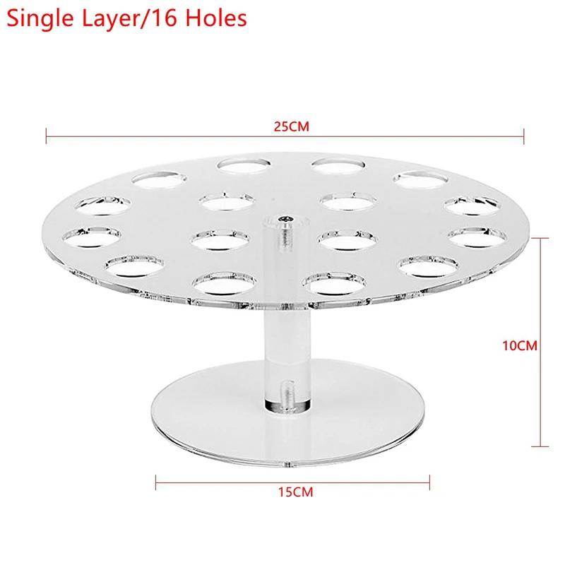Transparent Acrylic Ice Cream Cone Stand Cake Dessert Holder Display Stand Party Shelf 16/24 Hole Round Wedding Display Holder