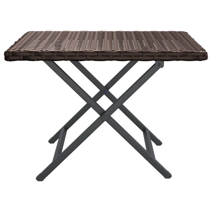 VidaXL Table pliable marron 45x35x32 cm résine tressée, table pliable, table, meuble de terrasse, meuble de jardin, meuble 362250