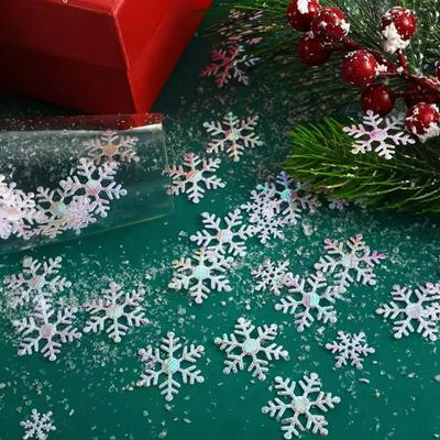 200-500Pcs Snowflake Confetti Snowflake Glitter Confetti Decorations For Winter Party Christmas Party Supplies DIY Craft