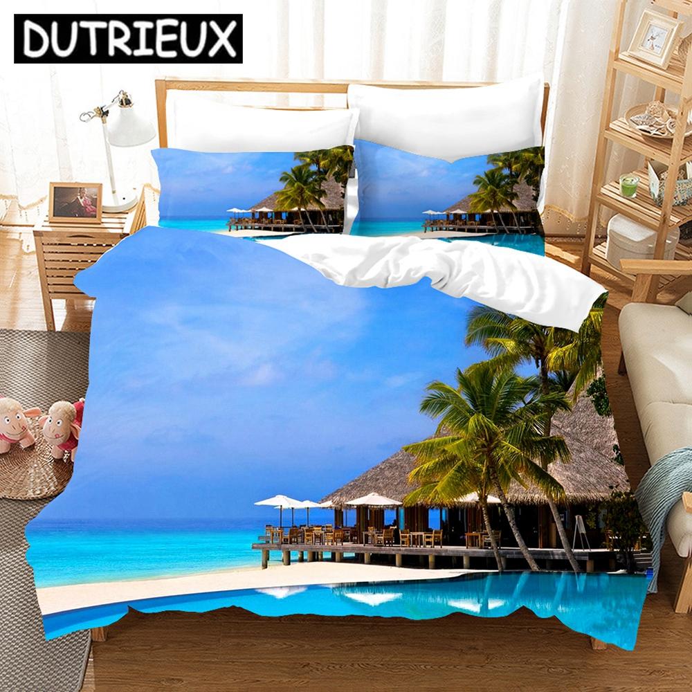 3D Summer Scenery Bedding Sets Duvet Cover Set With Pillowcase Twin Full Queen King Bedclothes Bed Linen