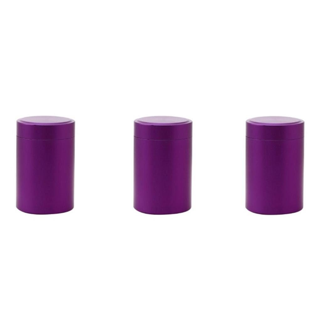 Алюминиевая банка для хранения трав, герметичная, непроницаемая для запаха, мини, из нержавеющей стали, жестяные банки для чая, коробка для хранения кофе, контейнер для чая 3pcs