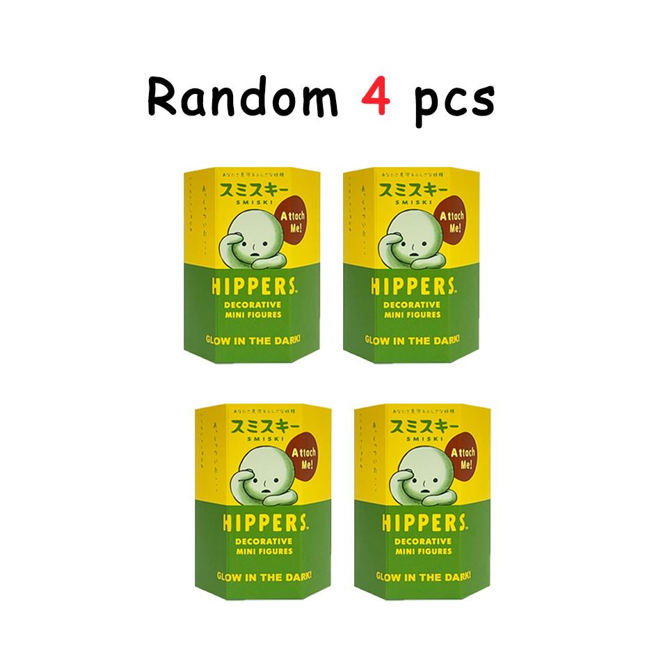Smiski HIPPERS Glow In The Dark Mini Figures Blind Box Collection Mystery Gift Friend Series Decorative