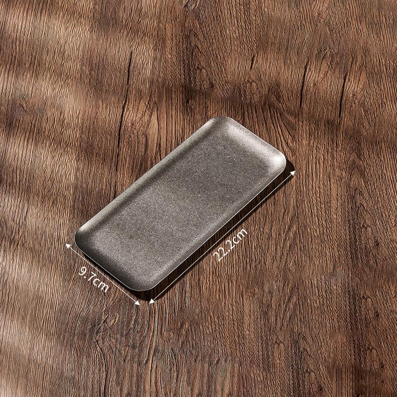 Steak Tray 304 Stainless Steel Antique Square Tray Creative Restaurant Display Dinner Plates Retro Style Dessert Barbecue Plate