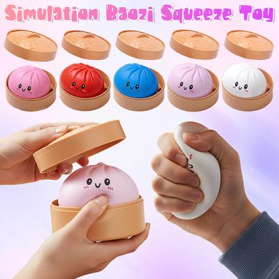 Barevné knedlíky Squishies Stresové míčky Fidget Senzorické hračky Simulace jídla Squishies Houska s parním hrncem Mačkací těsto Míčky Dárky