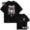 Japan Anime Berserk T-Shirt Guts Print Graphic Tee Men's 90s Short Sleeve Tops Manga Dark Fantasy Black Swordsman Style Clothes 8