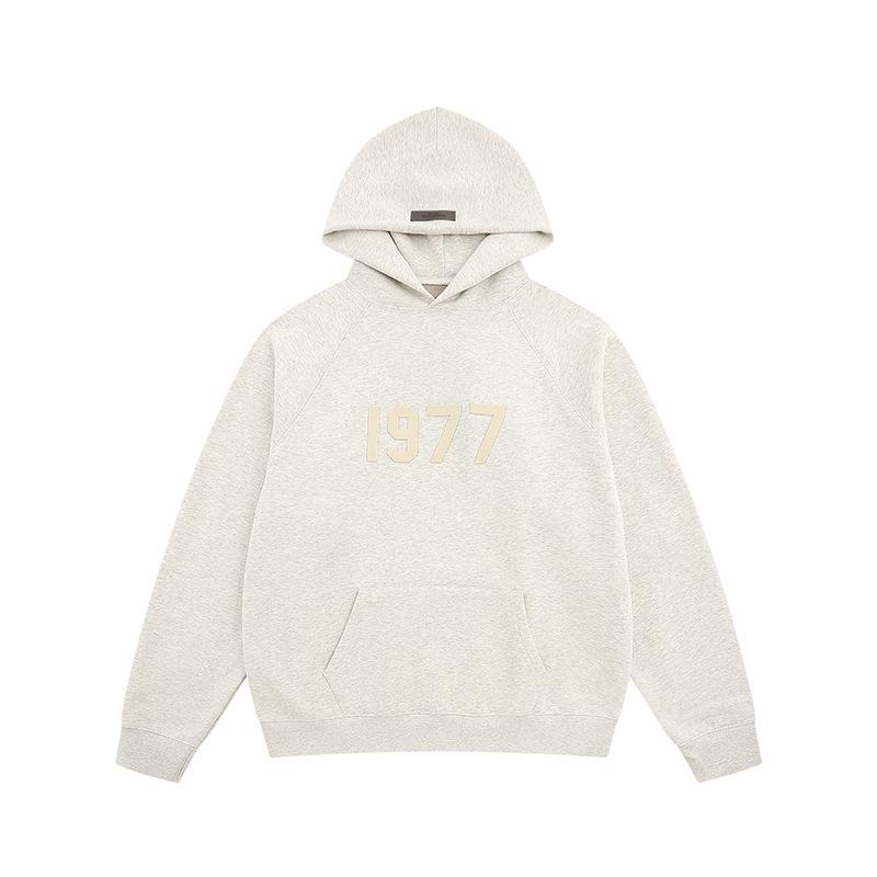 ESSENTIALS FOG 1977 Unisex Hoodie - Flocked Velvet, Loose Fit, Autumn/Winter Trend