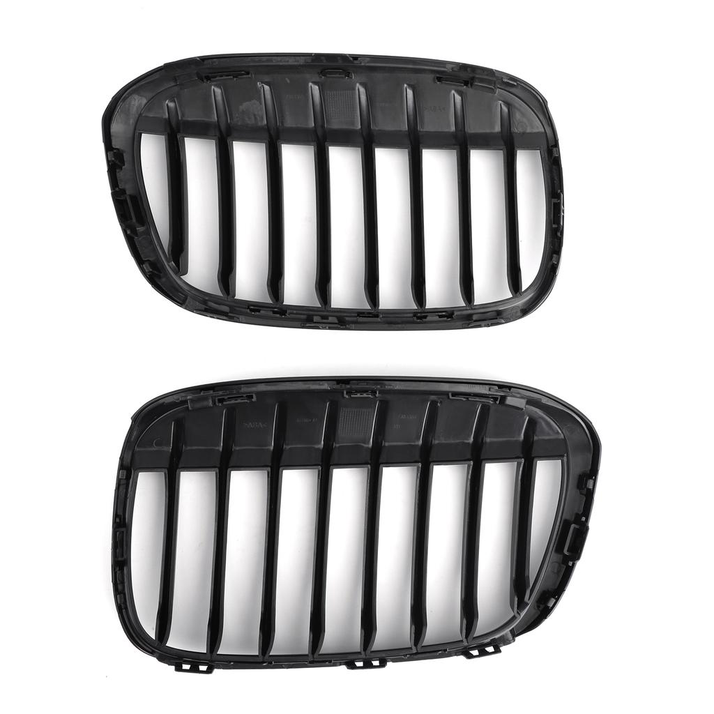 1 Pair Front Kidney Grille Grill For BMW 2016+ F48 F49 X1 X-Series Matte Black