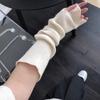 Lange fingerlose Handschuhe Damen Fäustlinge Winter Armwärmer Kawaii Gestrickte Ärmel Weiche Mädchen Anime Kleidung Punk Gothic Lolita Handschuhe