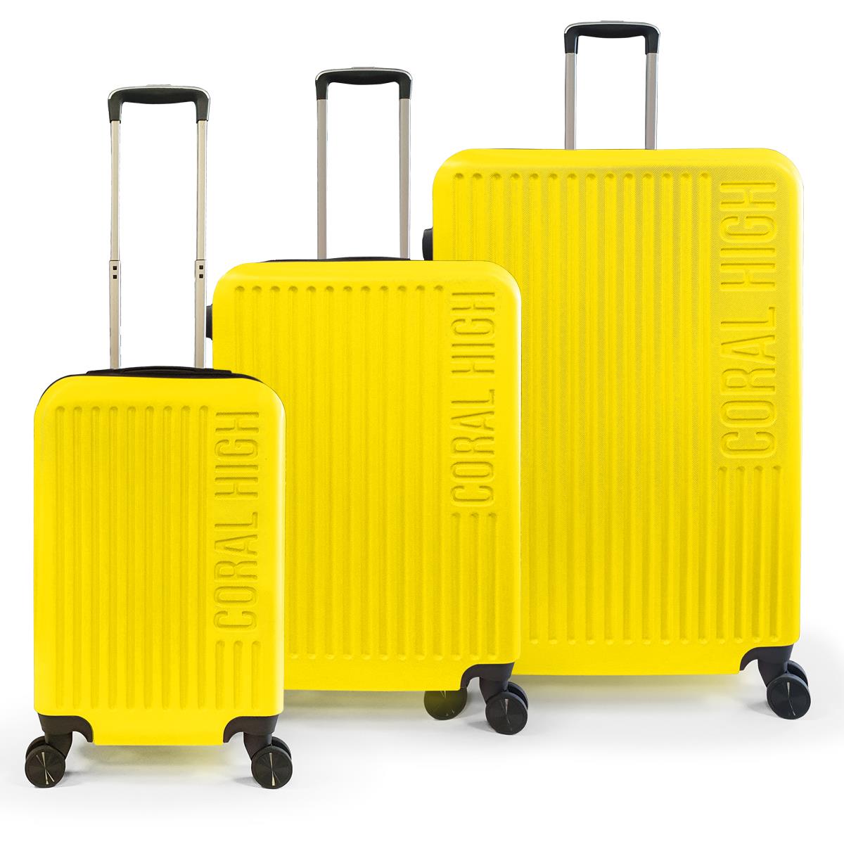 

coral high Набор чемоданов из 3 предметов желтого цвета из АБС-пластика 16455
