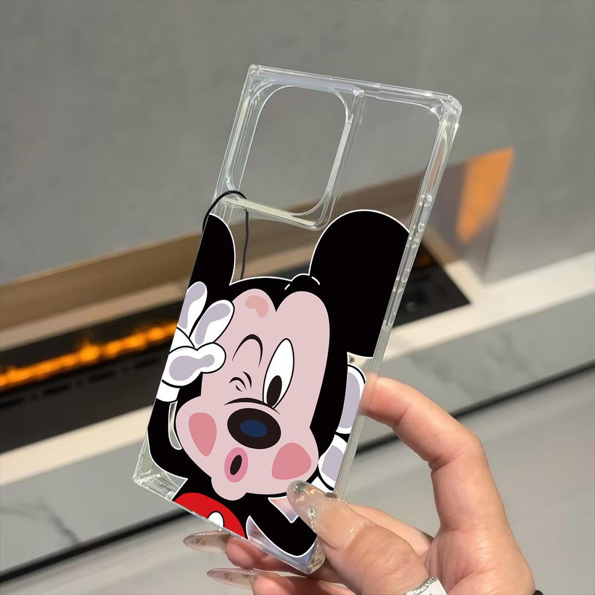 

Прозрачный квадратный чехол-накладка для iPhone 12 15 Plus 13 16 ProMax 11 14 Pro Max с рисунком озорного Микки Мауса iphone 13