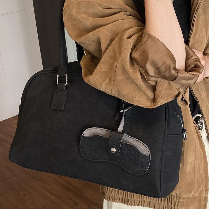 Retro Matte Large-capacity Bag, Commuting Trend Single-shoulder Handbag, Boston Underarm Bag