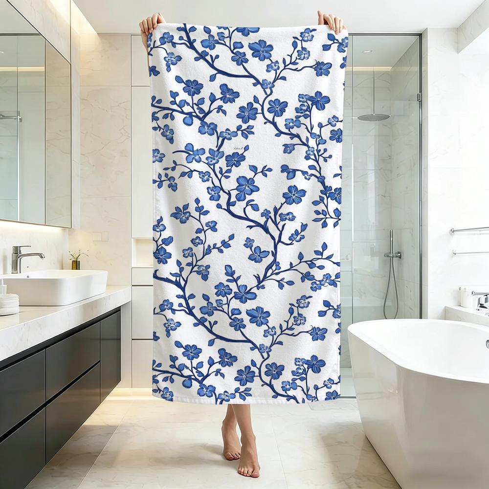 Chinoiserie Floral Towel Five-Star Hotel Quality Eco-Friendly Ultra Soft Thick Towels & Beach Towels