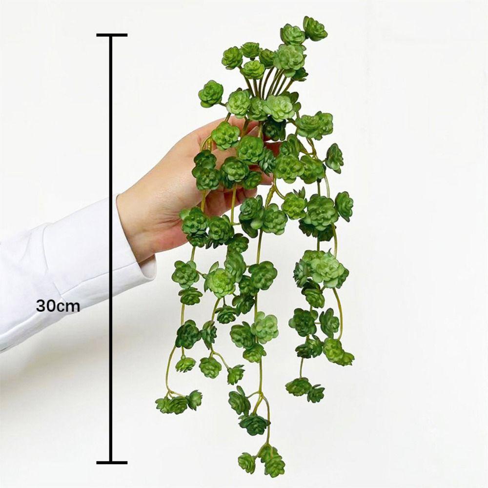 Long Artificial Plant Green Faux Copper Coin Grass Creative Succulent Plants Leaves  Home Office