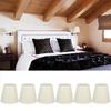 6PCS CreamColoured Fabric Cloth Lamp Shade Replacement for E14 Wall Lamp Chandelier Home Decoration
