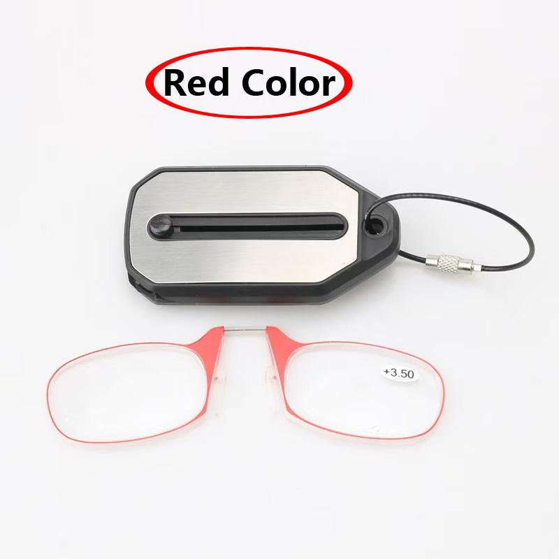 Nose Clip-on Reading Glasses Folding Legless Ultralight Keychain Glasses Men Women Mini Portable Presbyopic Glasses +1.0 To +4.0