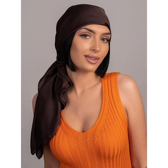 90cm Solid Colors Neckerchief Hijab Scarf For Women Soft Satin Headband Hair Scarves Female Square Shawls Head Scarfs For Ladies